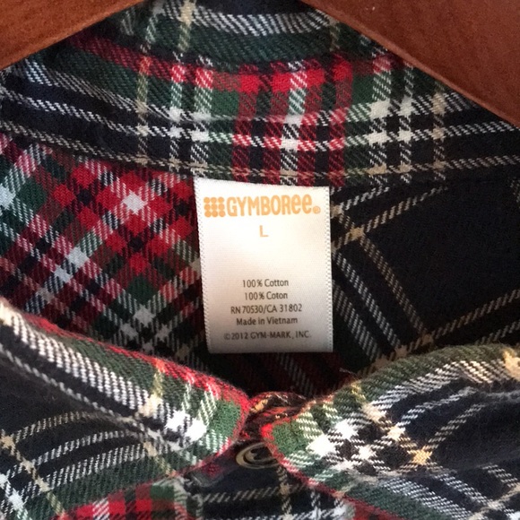 Gymboree Boys Flannel Plaid Button Down Shirt Size Large - Picture 3 of 9